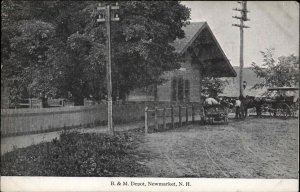 Newmarket NH New Hampshire B&M RR Train Station Depot c1910 Postcard