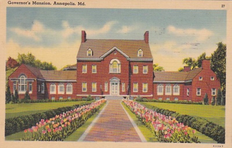 Maryland Annapolis Governor's Mansion 1940