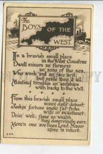 439457 Boys of the West advertising immigration to the United States postcard