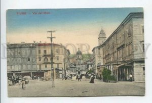432733 Croatia Rijeka FIUME Via dei Molo Vintage tinted postcard