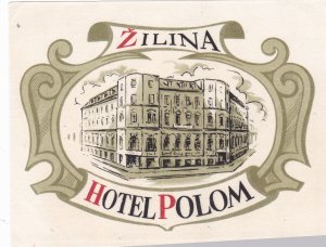 Czechoslovakia Zilina Hotel Polom Vintage Luggage Labe sk3628