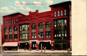 Postcard NY Herkimer Palmer House hotel NY Chicago  RPO 1910