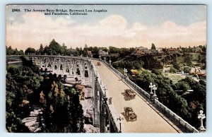 PASADENA, CA California ~ ARROYO SECO BRIDGE (Rt 66) c1910s Cars Postcard