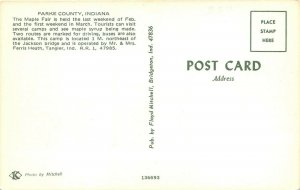 Parke County Indiana 1960s Postcard Maple Fair Maple Syrup Camp