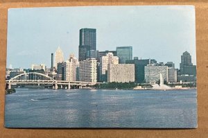 VINTAGE UNUSED POSTCARD - SKYLINE, PITTSBURGH, PA.