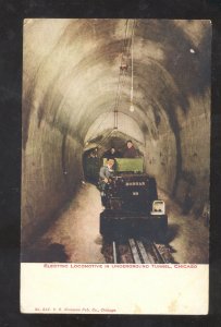 CHICAGO ILLINOIS UNDERGROUND TUNNEL ELECTRIC TRAIN VINTAGE POSTCARD