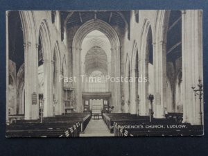 Shropshire LUDLOW St Lawrences Church Interior - Old Postcard