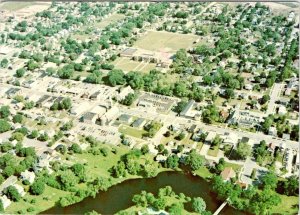 Kiel, WI Wisconsin CITY AERIAL VIEW State Bank Of Kiel Advertising 4X6 Postcard