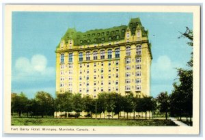 c1940's Fort Garry Hotel Winnipeg Manitoba Canada Posted Vintage Postcard