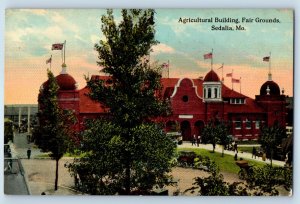 1910 Sedalia Missouri Postcard Agricultural Building Fair Grounds Building Road