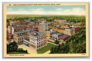 Vintage 1930's Postcard Birds Eye View of the Business District Boise Idaho