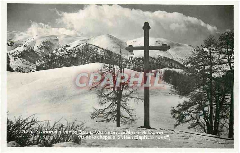 Modern Postcard Winter Resort Beuil Valberg Le Massif Raton seen the chapel o...