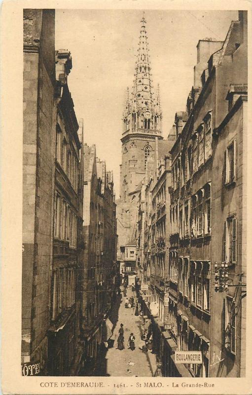 CPA France St Malo Grande Rue Boulangerie magasin