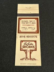 Vintage Matchbook Cover La Jolla Shores La Jolla, California MB184