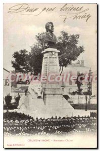 Old Postcard Chalon Saone Monument Chabas