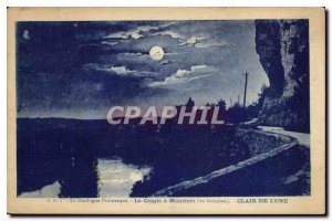 Old Postcard The Cingle has Montfort in Sarlat Moonlight