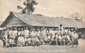 ELAT WEST AFRICA FRANK JAMES INDUSTRIAL SCHOOL BLACK POSTCARD (c. 1910)