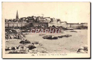 Old Postcard Saint Malo City and Ramparts