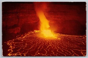 Kilauea Volcano Eruption Halemaumau Firepit Hawaii National Park HI Postcard D22