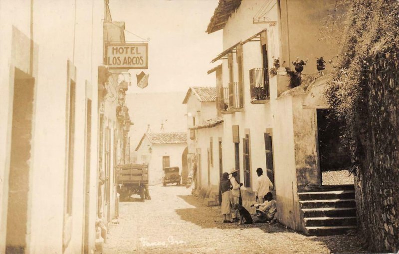 RPPC Hotel Los Arcos, Taxco, Gro., Mexico c1920s Vintage Postcard