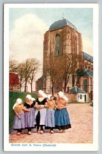 Great Church in Veere  Holland  Postcard  c1920