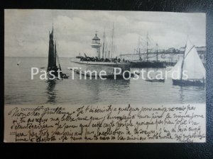 Kent RAMSGATE Harbour Entrance c1902 UB - PM RAMSGATE DUPLEX 634 PAX on Stamp