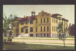 DELTA COLORADO LINCOLN SCHOOL BUILDING VINTAGE POSTCARD 1910