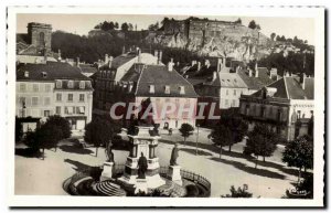 Belfort - Place de la Republique and the Lion - Old Postcard