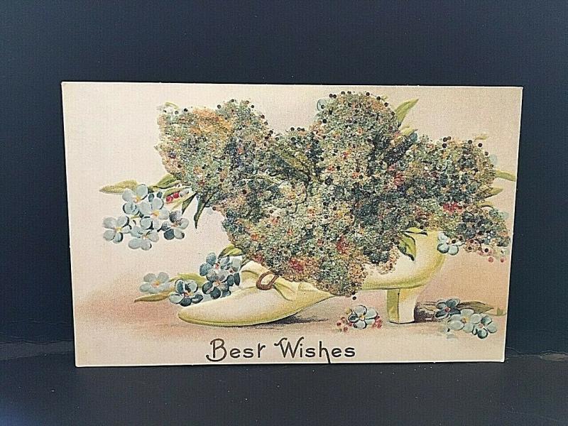 Postcard   Best Wishes Hallmark Embossed Greeting Card.  U6