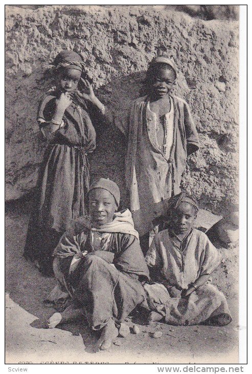 ALGER, Africa, 1900-1910s; Scenes Et Types, Enfants Negres