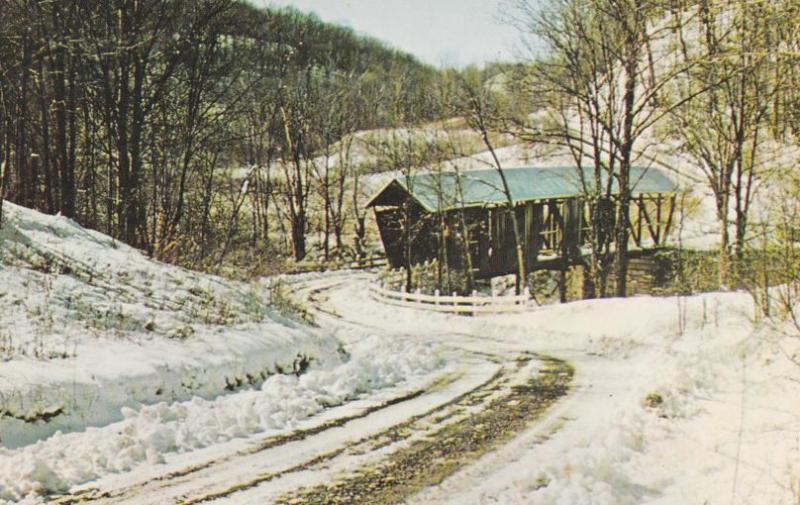 Winter at Island Run Covered Bridge near Eagleport, Ohio