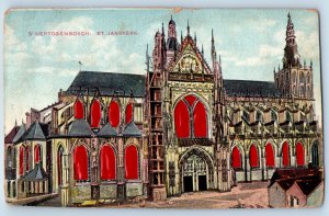 Netherlands Postcard s-Hertogenbosch St. John's Cathedral Hold to Light 1919