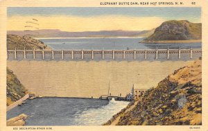 Hot Springs New Mexico 1951 Postcard Elephant Butte Dam 