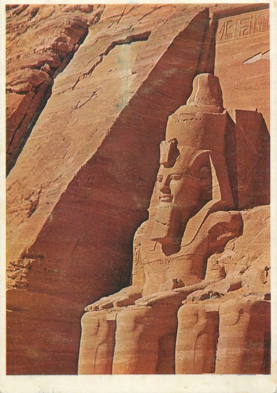 Postcard Egypt Colosse Sud Grand Temple Abou Simbel