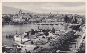 Switzerland Geneve Quai du Mont-Blanc et vue sur la Ville 1937 Photo