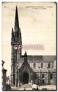 Old Postcard Landivisiau (Finistere) The Church Porch and Belfry