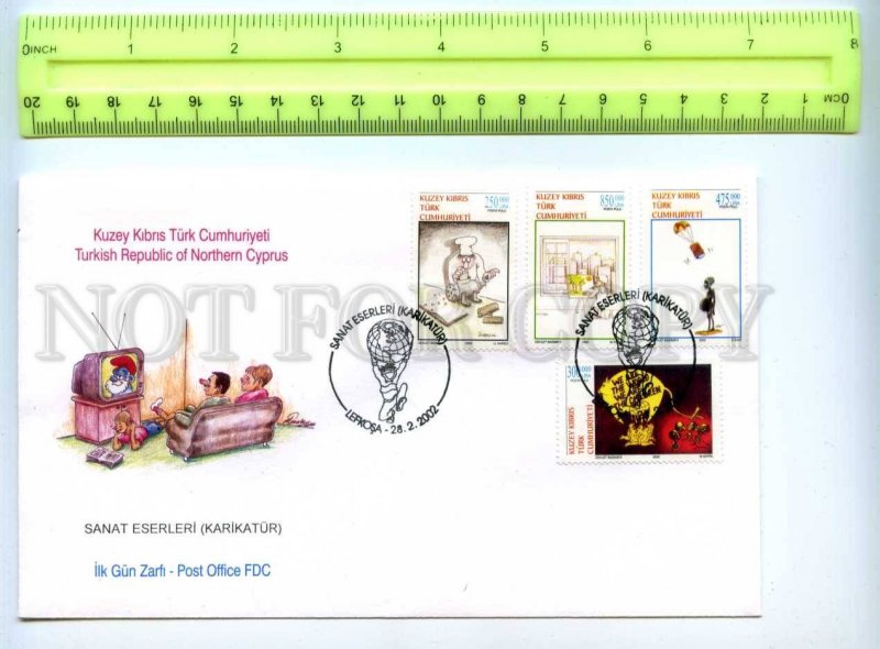 410018 Turkish Northern Cyprus 2002 year First Day COVER caricature