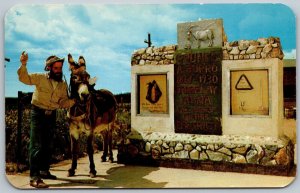 Fairplay Colorado 1950s Postcard Monument To Prunes The Burro Mining Prospector