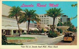 USA Florida Miami Beach Tram Car on Lincoln Road Mall Vintage Postcard 07.56