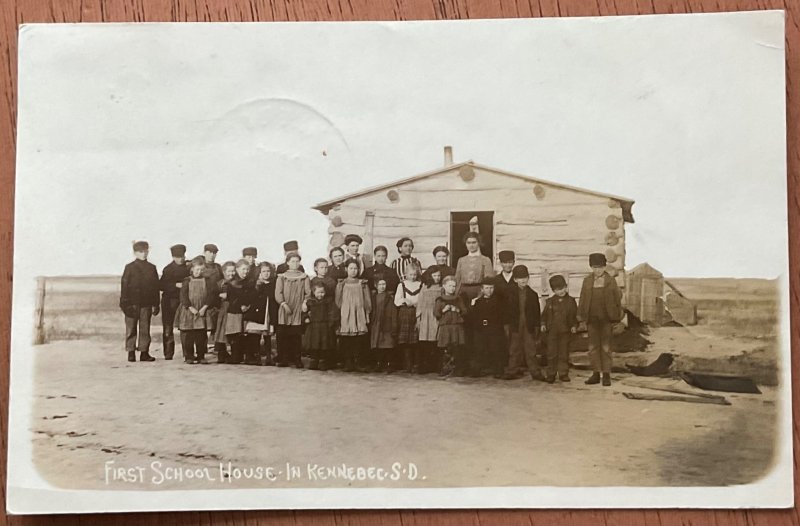 RPPC First School House In Kennebec SD PM 8/17/1925? LB