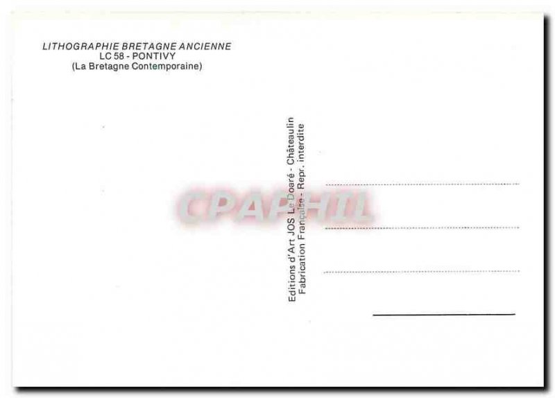 Postcard Modern lithography Britain Old Pontivy