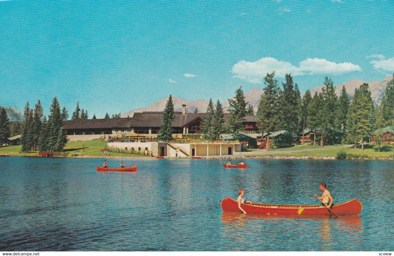 JASPER, Alberta, Canada,1940s-Present; Jasper Park Lodge From Lac Beauvert