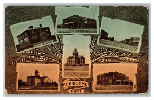 Goodland Kans. Kansas Buildings Vintage Standard Multi View Postcard