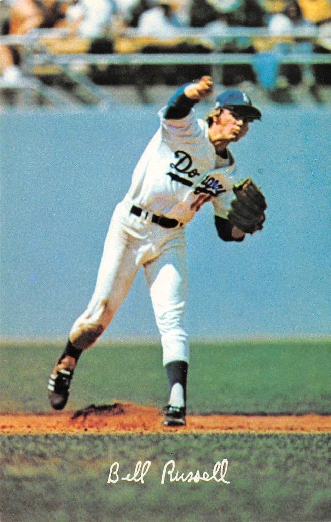 BILL RUSSELL Baseball LOS ANGELES DODGERS Shortstop MLB c1970s Vintage  Postcard