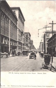 USA 17th St Looking Toward The Union Depot Denver Colorado Postcard 09.52