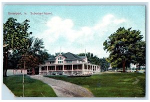 1910 Exterior View Suburban Island Davenport Clarion Iowa IA Vintage Postcard