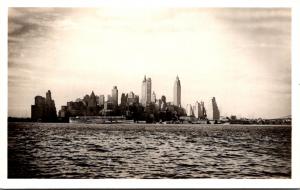 New York City Manhattan Skyline From Governors Island Real Photo