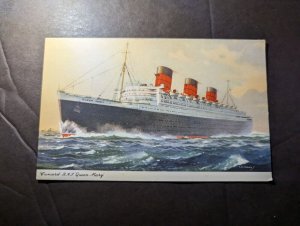 Mint England Ship Postcard Cover Cunard Line RMS Queen Mary
