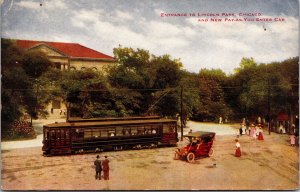 Postcard Entrance to Lincoln Park, Chicago, Illinois