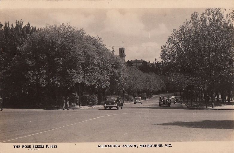 Postcard RPPC Alexandra Avenue Melbourne Vic Australia #2